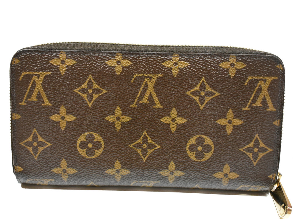 Louis Vuitton Monogram Canvas Wallet Long Zippy Vuitton Brown